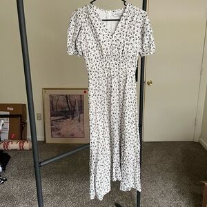 Faithfull the Brand Black and White Wrap Maxi Dress